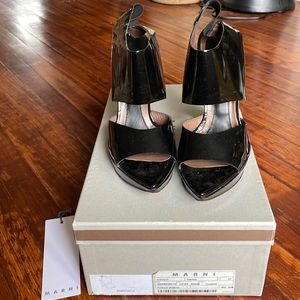 Marni patent leather strappy heel, sz 37